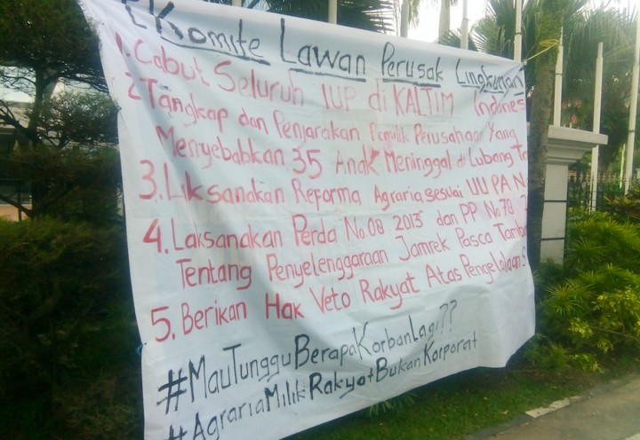 Aksi di Lamin Etam, Mahasiswa; Tangkap dan Penjarakan Pengusaha Batubara Nakal 