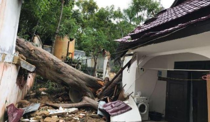 Rujab Ketua PN Sangatta Nyaris Ambruk Tertimpa Pohon