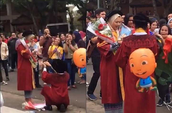 Bikin Netizen Baper, Heboh Aksi Lamar Kekasih di Acara Wisuda Universitas Padjadjaran