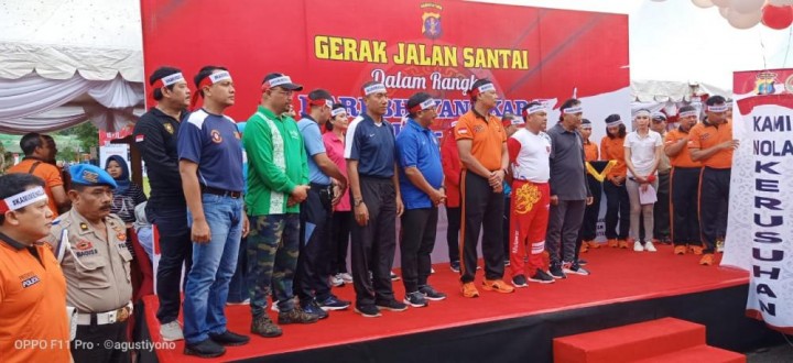 Jalan Santai Polda Kaltim, Ribuan Orang Deklarasi Anti Rusuh 