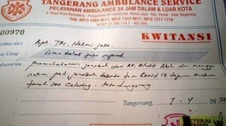 Viral Warga Ciledug Bayar Rp 15 Juta Sewa Ambulans Antar Pasien ODP Corona