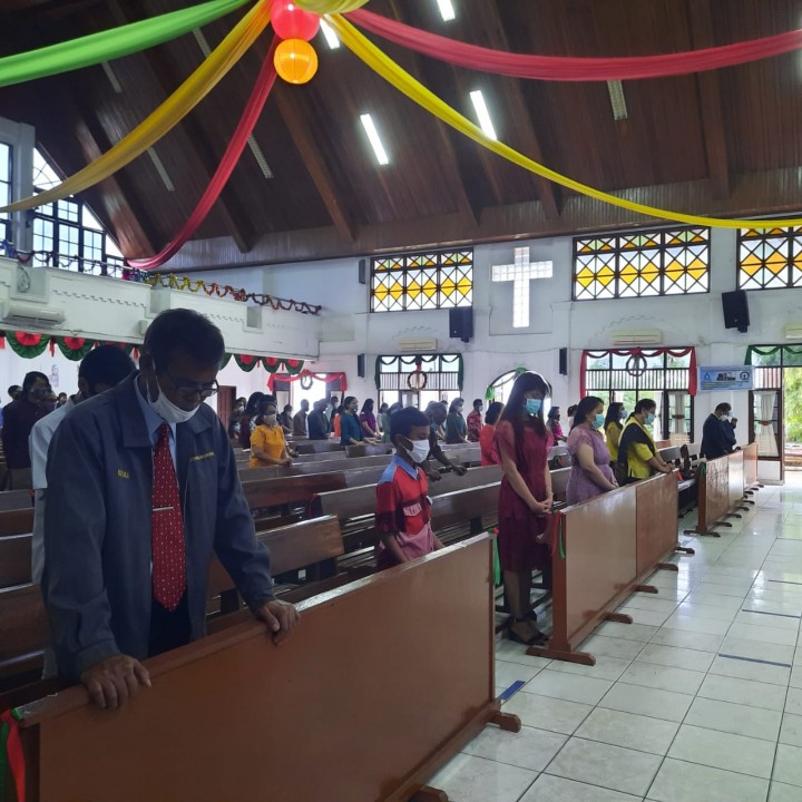 Walaupun Dibatasi Sejam, Jemaat HKBP Ressort Khidmat Ibadah Natal