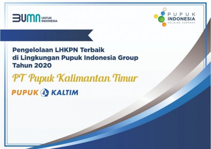 Laporan LHKPN Terbaik dan Tercepat, Pupuk Kaltim Raih Penghargaan dari Pupuk Indonesia