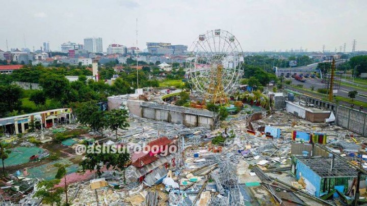 Viral Foto Taman Rekreasi di Surabaya yang Mulai Rata dengan Tanah