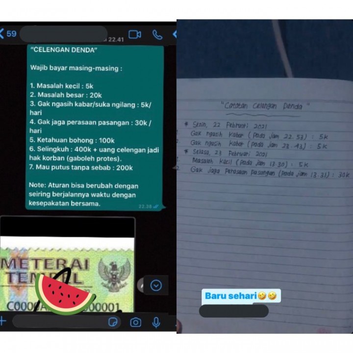 Viral Kontrak Pacaran Bikin Gagal Paham, Denda Rp400 Ribu Saat Selingkuh