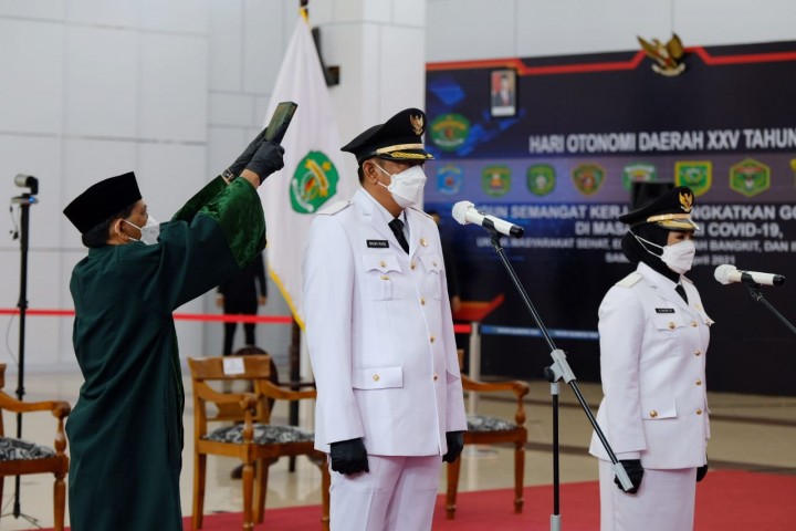 450 Aparat Gabungan Kawal Konvoi Wali Kota dan Wakil Wali Kota Bontang
