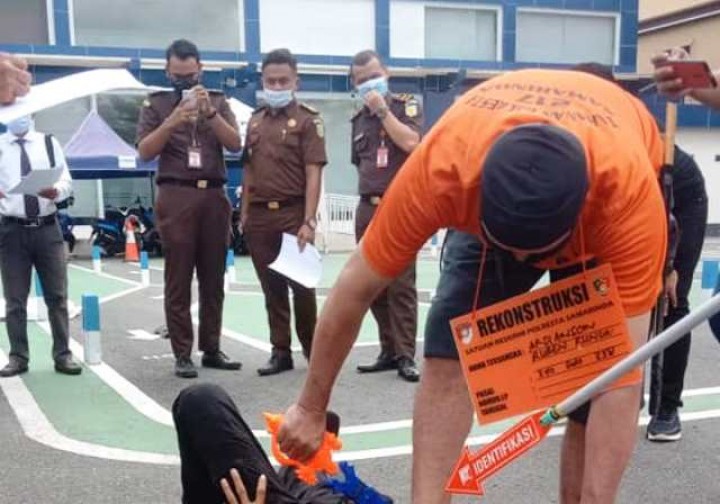 Polisi Samarinda Rekonstruksi Kasus Pembunuhan Akibat Sengketa Lahan di Palaran