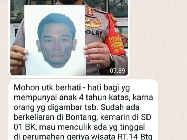 Kabar Percobaan Penculikan Siswa SD di Bontang Kuala Hoax