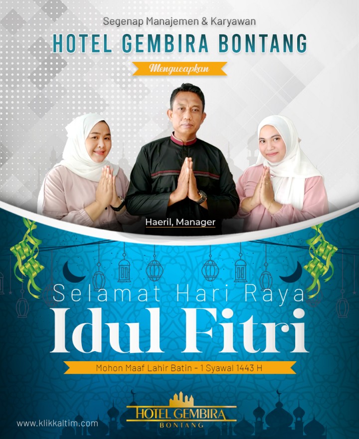 Manajemen Hotel Gembira : Minal Aidin Walfaizin Mohon Maaf Lahir & Batin