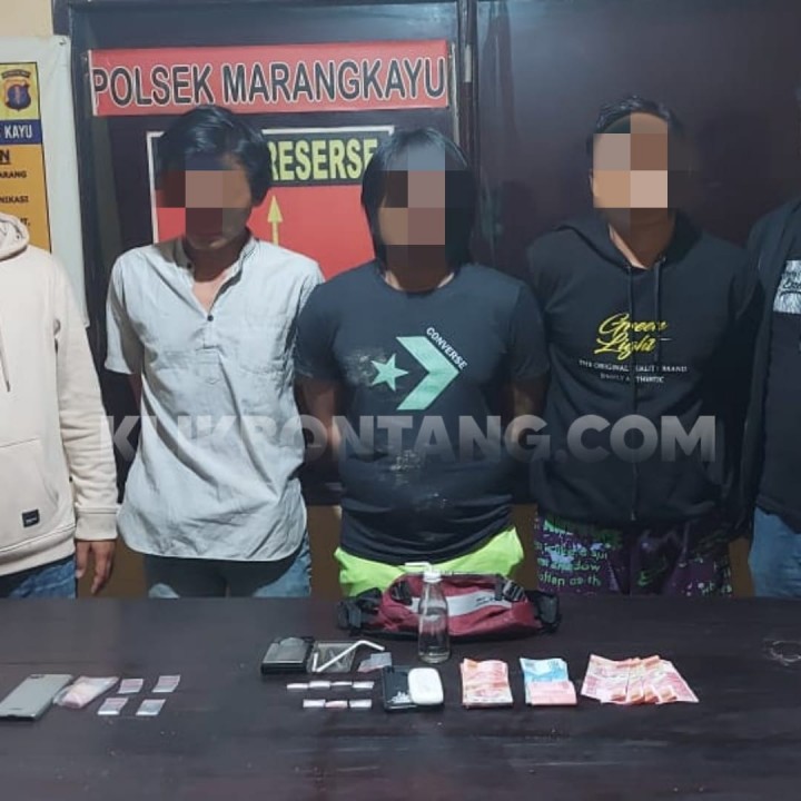 Polsek Marangkayu Ringkus 3 Orang Pengedar Sabu