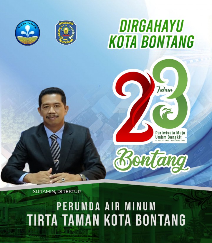 Ucapan HUT Ke-23 Pemkot Bontang dari Direktur Perumda Tirta Taman