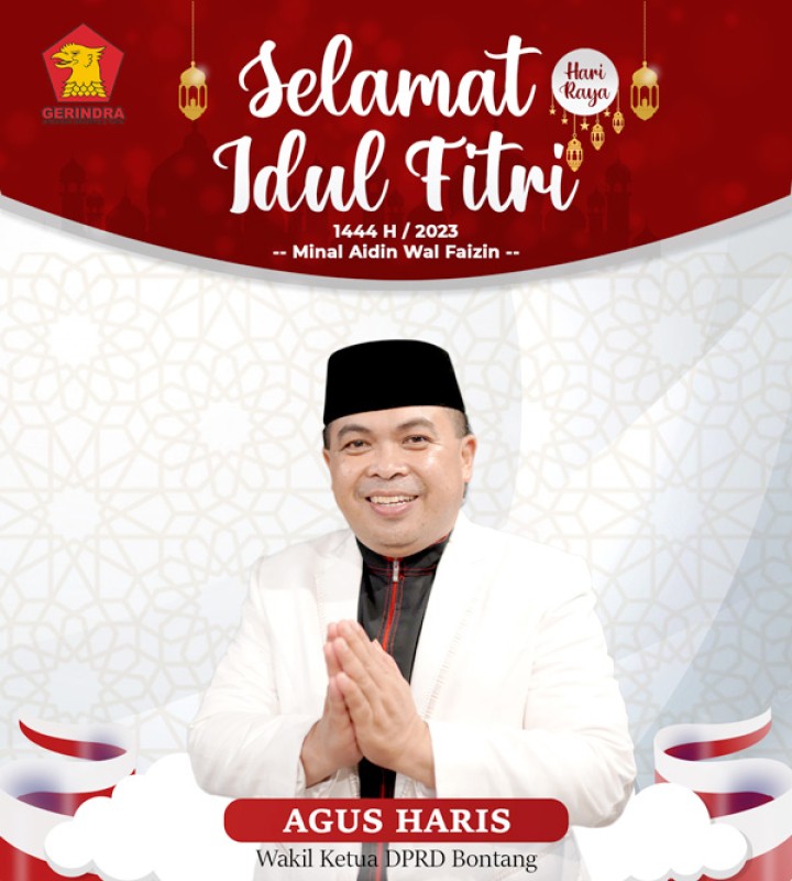 Ucapan Idul Fitri 1444 H/2023 dari Agus Haris Wakil Ketua DPRD Bontang