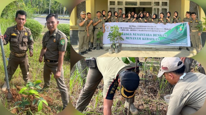 Satpol PP Kutim Ikut Sukseskan Tanam Pohon Serentak se-Indonesia Bersama FKBP3N