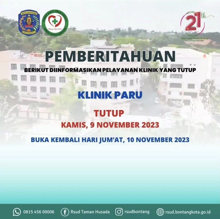 Tetap Layani Kasus Emergency, Klinik Paru RSUD Bontang Tutup Satu Hari 