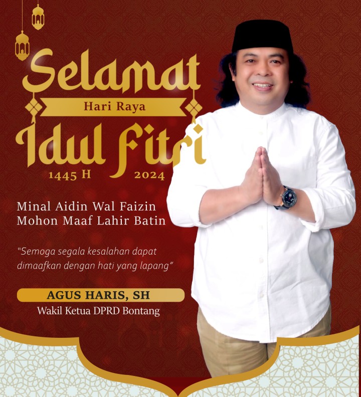 Wakil Ketua DPRD Bontang Agus Haris, SH Mengucapkan Selamat Hari Raya Idul Fitri 1445 H/2024