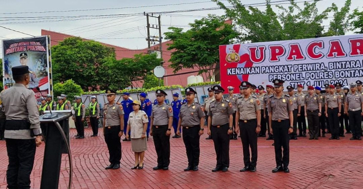 38 Personil Polres Bontang Naik Pangkat, 1  Perwira Naik AKP