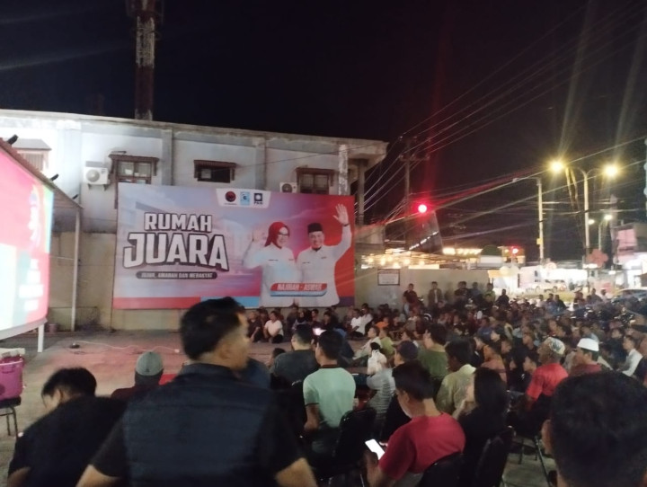 Gelar Nobar Timnas Indonesia vs Australia, Posko Juara Dibanjiri Warga