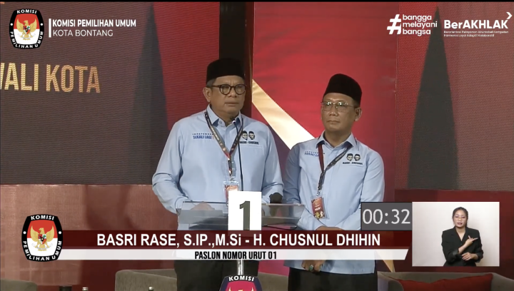 Debat Perdana Wali Kota dan Wakil Wali Kota Bontang Berakhir, Chusnul Dhihin Hanya Sekali Saja Bicara 
