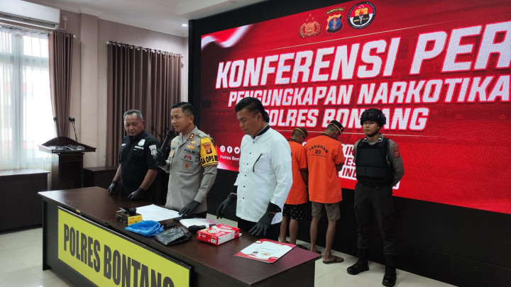 Tangkap 2 Bandar Besar; Polres Bontang Amankan Sabu Senilai Rp 763 Juta; 1 Bal Sudah Laku
