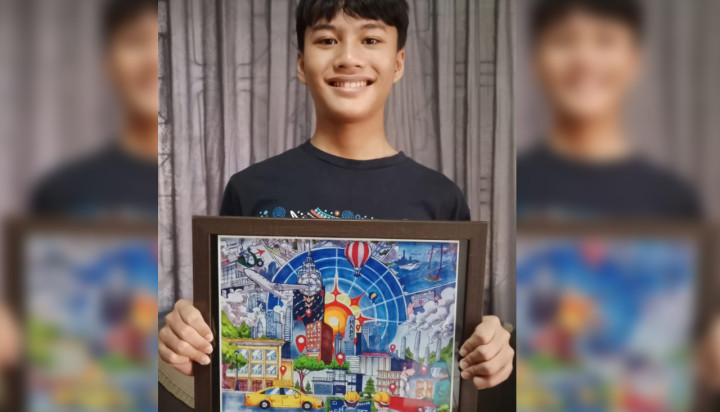 Membanggakan! Lukisan Siswa SMP Negeri 1 Bontang Sabet Juara di Event Internasional Kanada