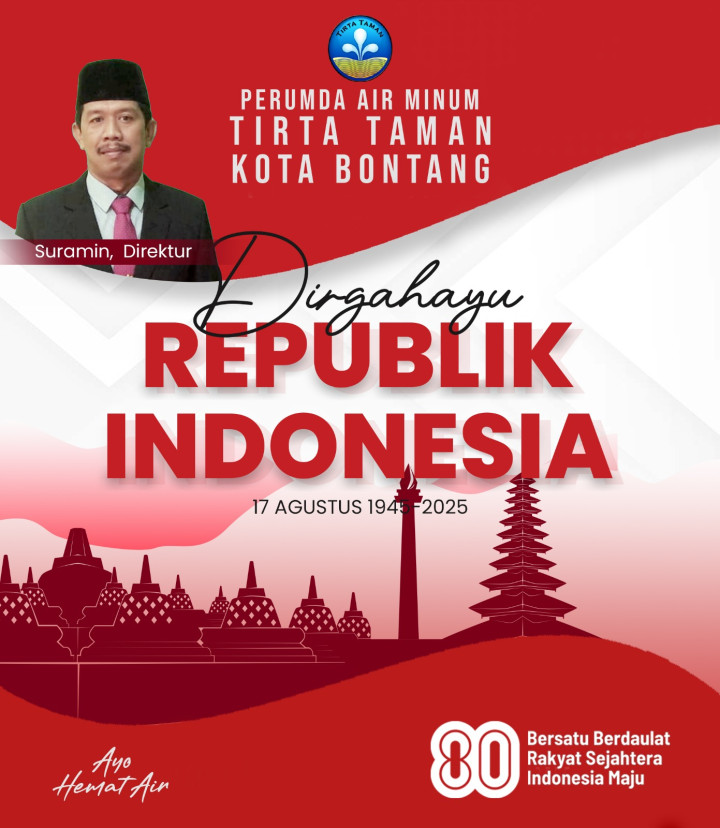 Ucapan Dirgahayu ke-80 Republik Indonesia dari Perumda Tirta Taman