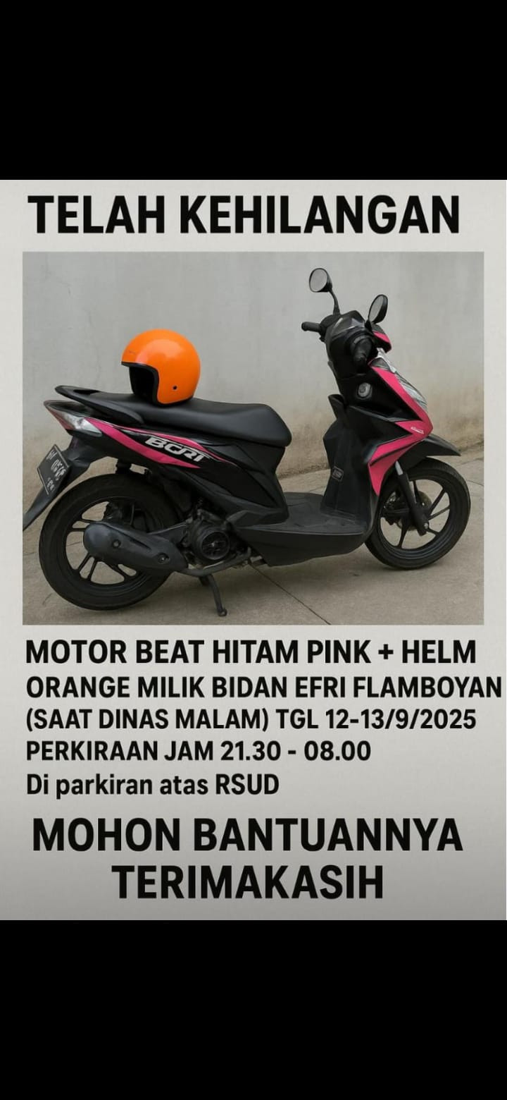 Motor Nakes Raib di Gondol Maling di Parkiran RSUD Bontang
