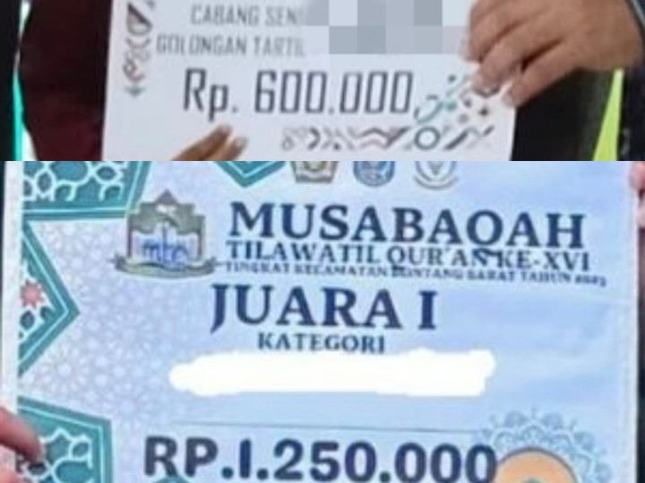 Pemenang MTQ Bontang Utara Pertanyakan Hadiah Juara 1 Cuma Rp 600 Ribu, Jauh Lebih Kecil dari Kecamatan Lain