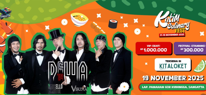 Malam Ini Dewa 19 Siap Menggebrak Sangatta, Jadi Acara Puncak Kutim Culinary Fest 2025