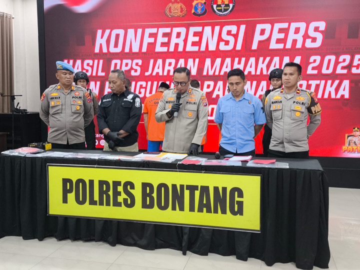 Operasi Jajaran Mahakam 2025, Polres Bontang Bekuk Empat Tersangka Pencurian Motor