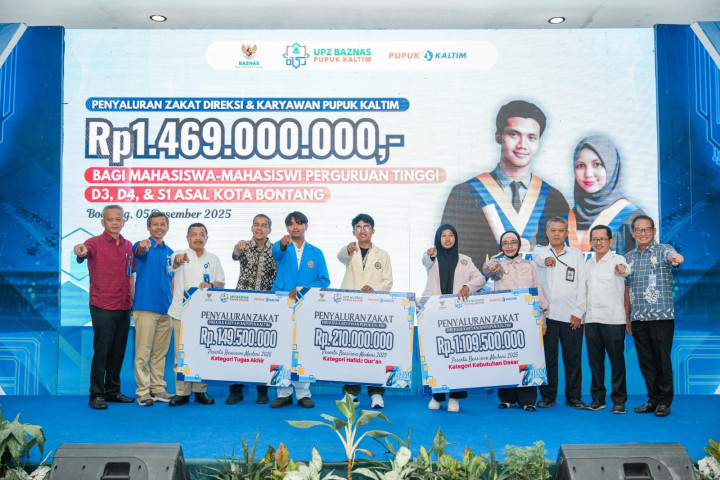 Salurkan Beasiswa Madani Rp1,46 Miliar, Wujud Komitmen UPZ Pupuk Kaltim Bangun SDM Bontang yang Berkelanjutan