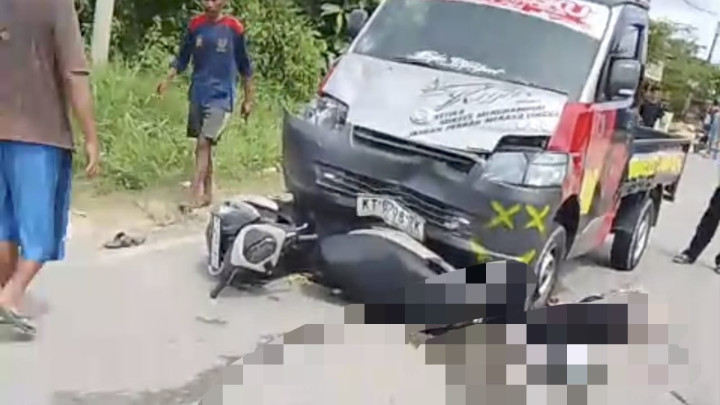Kecelakaan Motor Vs Pick Up di Simpang Sangatta, 1 Korban Sekarat