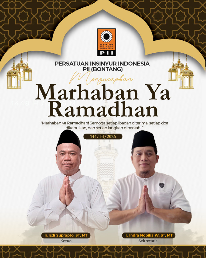 Persatuan Insinyur Indonesia Kota Bontang Mengucapkan Selamat Menjalankan Ibadah Puasa Ramadhan 1447 H/2026