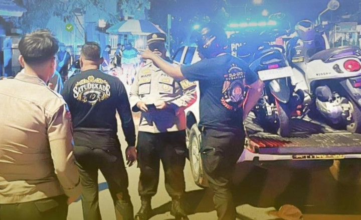 Sanksi Penahanan Motor Buat Kapok Pembalap Liar, Personel Polres Bontang Siaga 24 Jam di Titik Ini