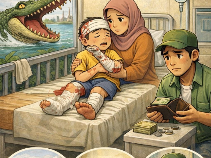 Abisar Korban Terkaman Buaya di Loktuan Masih Kritis, Berobat Mandiri karena Tak Punya BPJS