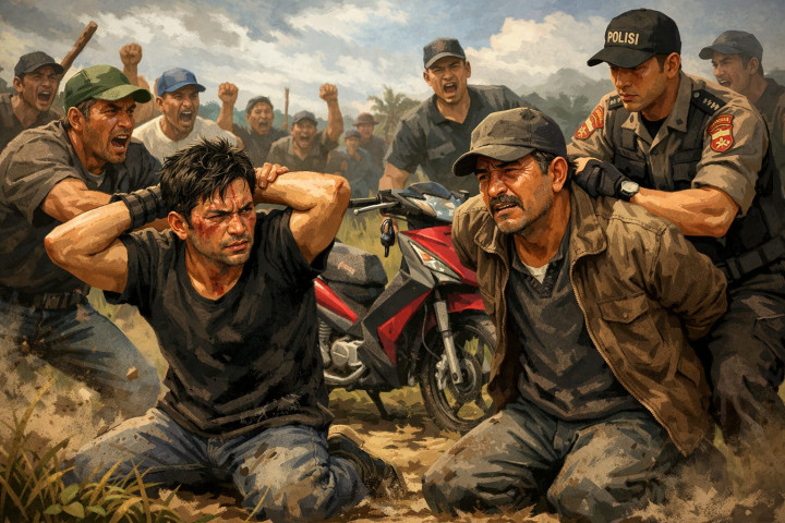 Bawa Kabur Motor, Dua Maling di Marangkayu Nyaris Diamuk Massa