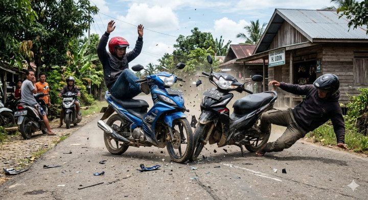 2 Motor Adu Banteng di Muara Badak, 3 Orang Tewas