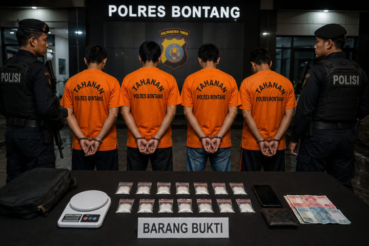 4 Pengerdar Narkoba Diringkus dalam Sehari, Polres Bontang Sita 13 Poket Sabu