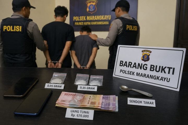 Panik Lalu Coba Buang Sabu saat Digeledah, 2 Pengedar Ditangkap di Poros Marangkayu-Muara Badak