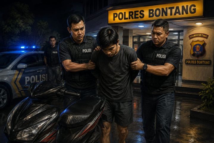 Pelaku Curanmor di Halaman Masjid  Kelurahan Tanjung Laut Indah Diringkus Polisi di Sangatta
